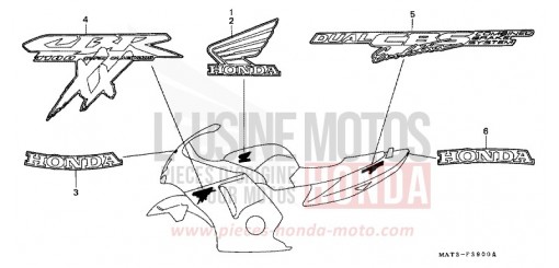STRIPE/MARK (V-EXCEPT CM/W) CBR1100XXW de 1998